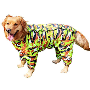 Pet Small Large Dog Raincoat Waterproof Clothes For Big Dogs Jumpsuit Rain Coat Hooded Overalls Cloak Labrador Golden Retriever