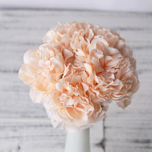 Load image into Gallery viewer, 1 Bouquet 5 Heads Artificial Silk Peony Flowers High Quality Fake Flowers Hydrangea for Home Wedding Party Valentines day Decor