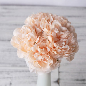1 Bouquet 5 Heads Artificial Silk Peony Flowers High Quality Fake Flowers Hydrangea for Home Wedding Party Valentines day Decor