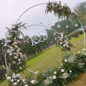 Iron Circle Wedding Arch Props Background Decor Single Arch Shelf Outdoor Lawn Wedding Flower Door Rack Party Decoration Frame