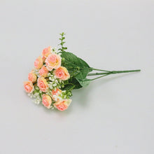 Load image into Gallery viewer, Flone 15 Head Mini Artificial Rose Flowers Valentines day Gift fake Flowers For Wedding Home Decoration Accessories